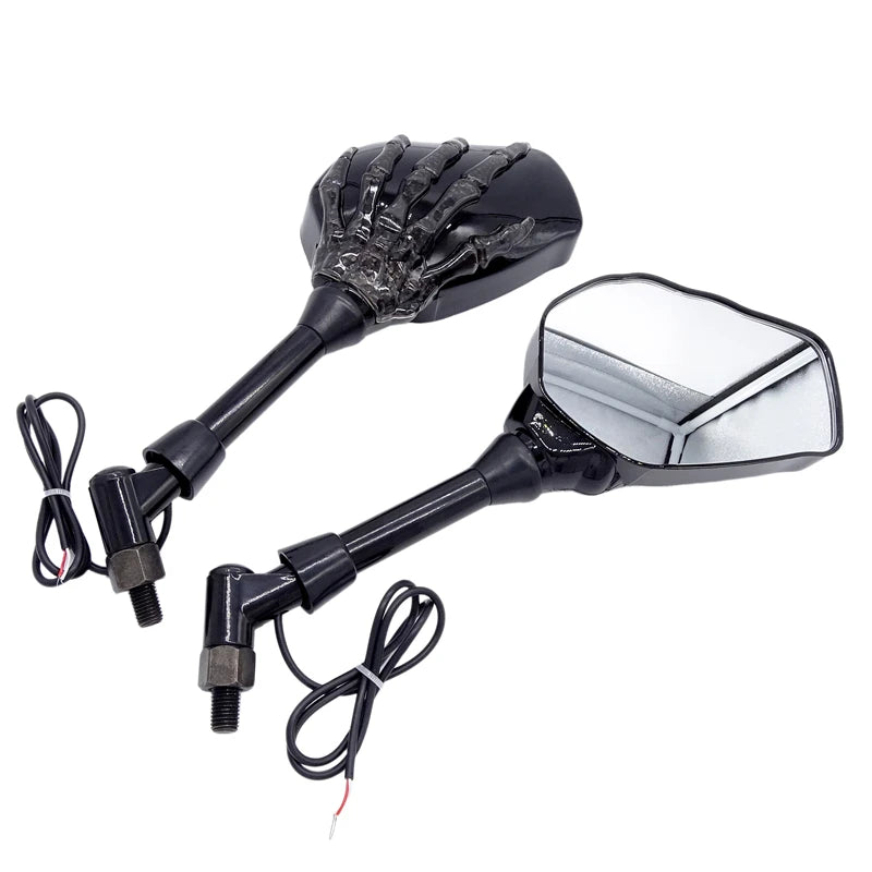 Skull Ghost Claw Hand Custom Motorcycle LED Light Handlebar Mirrors 10W