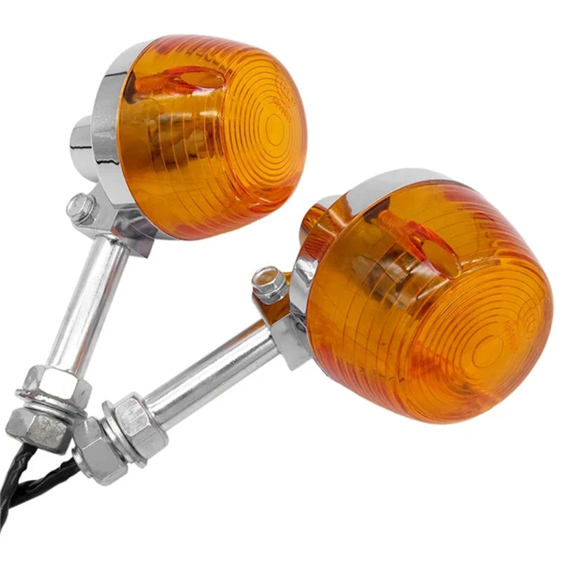 Motorcycle Amber Turn Signal Light Side Repeaters Front/Rear Indicators 10mm
