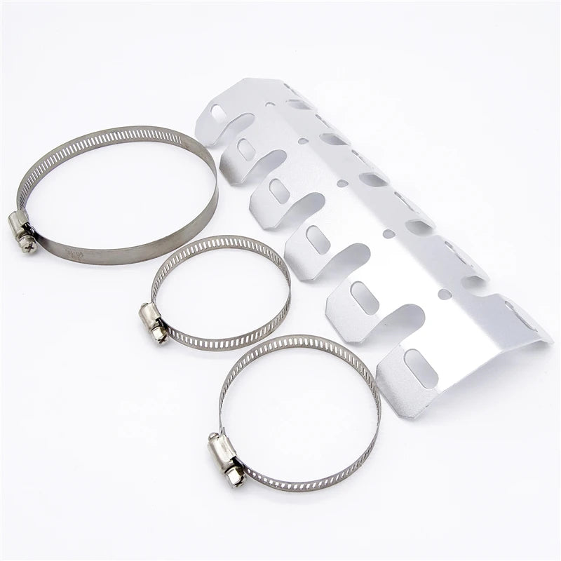 Motorcycle Exhaust Muffler Pipe Protector Heat Shield Cover Guard Black Red Silver Gold Green Blue