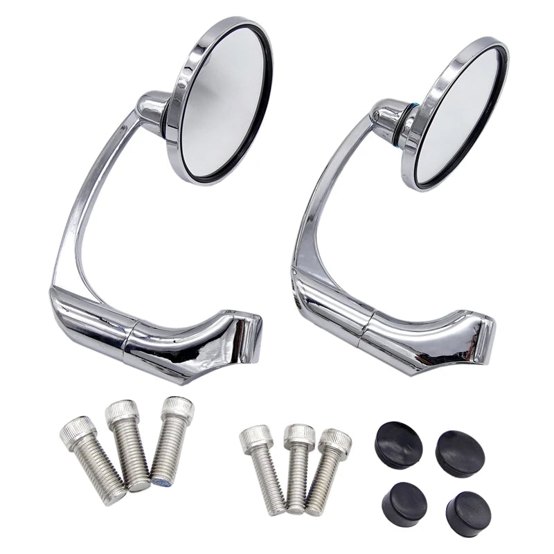 Motorcycle Adjustable Round Side Mirrors 10mm