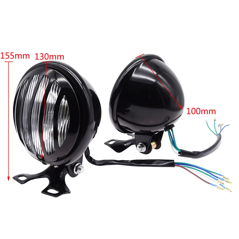 Round Motorcycle Front Fog Headlight Lamp Light 12V