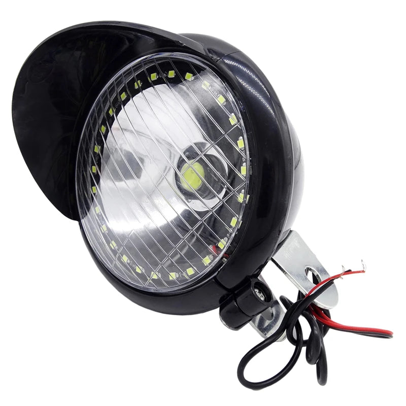 LED Angel Eye Motorcycle Headlight Lamp Spot Fog Light