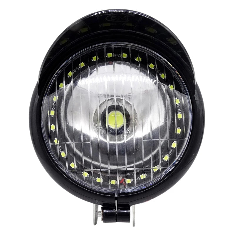 LED Angel Eye Motorcycle Headlight Lamp Spot Fog Light