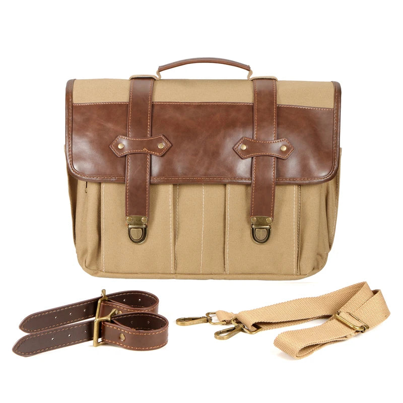 Motorcycle Wax Canvas Satchel Crossbody Side Saddle Bag