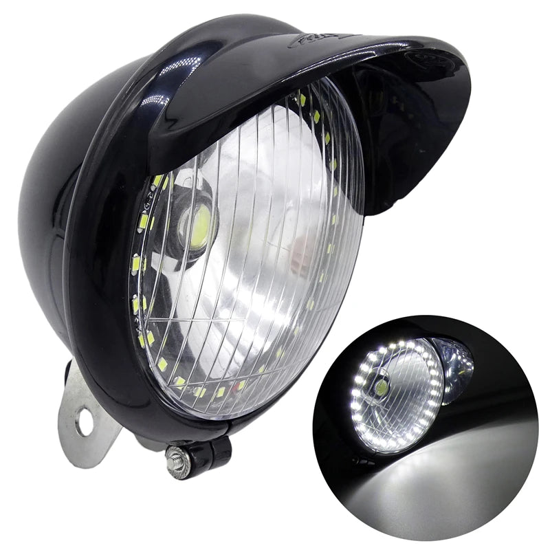 LED Angel Eye Motorcycle Headlight Lamp Spot Fog Light