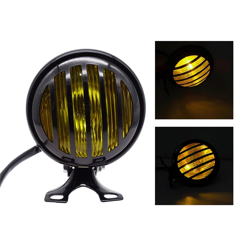 Round Motorcycle Front Fog Headlight Lamp Light 12V