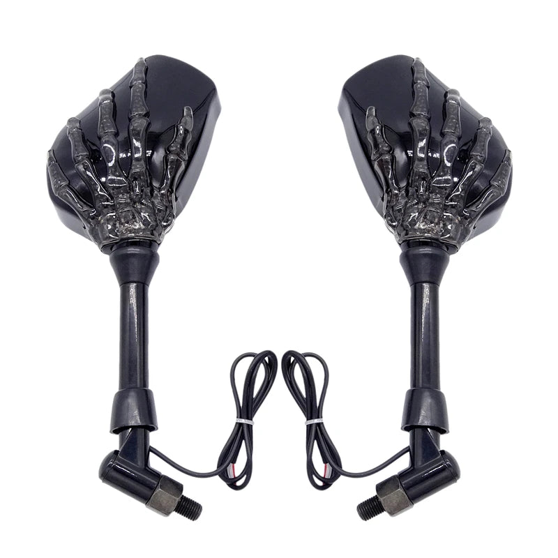 Skull Ghost Claw Hand Custom Motorcycle LED Light Handlebar Mirrors 10W