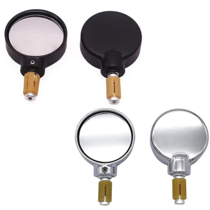 Motorcycle Round Handlebar End Mirrors Black 7/8" Bar Ends 22mm