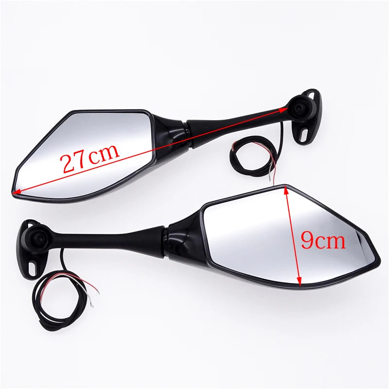Motorcycle Mirror With Indicator Repeater Turn Signal LED Light For Honda CBR 300 600 900 1000 RR Suzuki GSXR FZ1 FZ6 Triumph