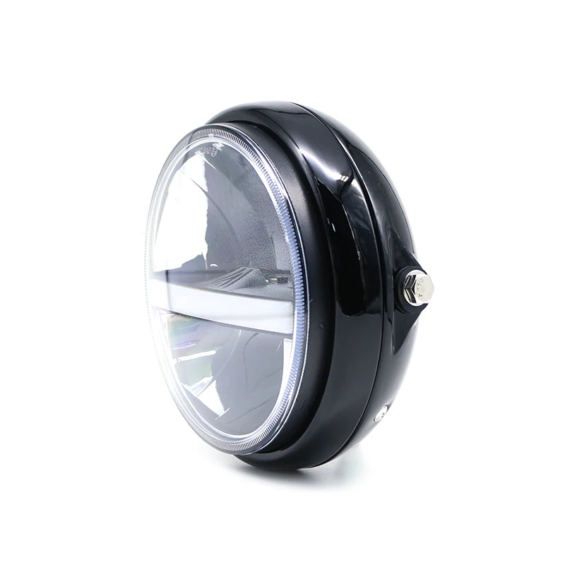 LED Motorcycle High Low Beam Fog Daytime Running DRL Headlight 7.5"