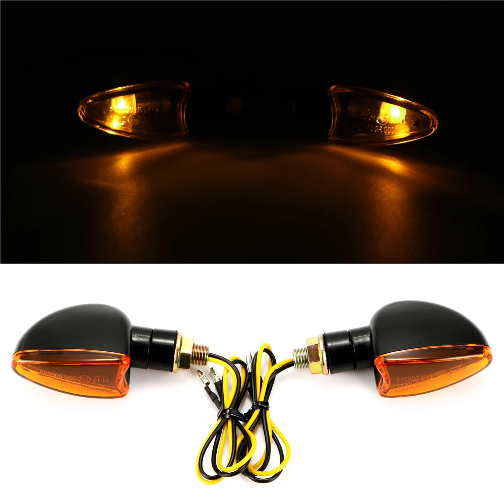 Motorcycle Amber Turn Signal Front/Tail Light Indicators