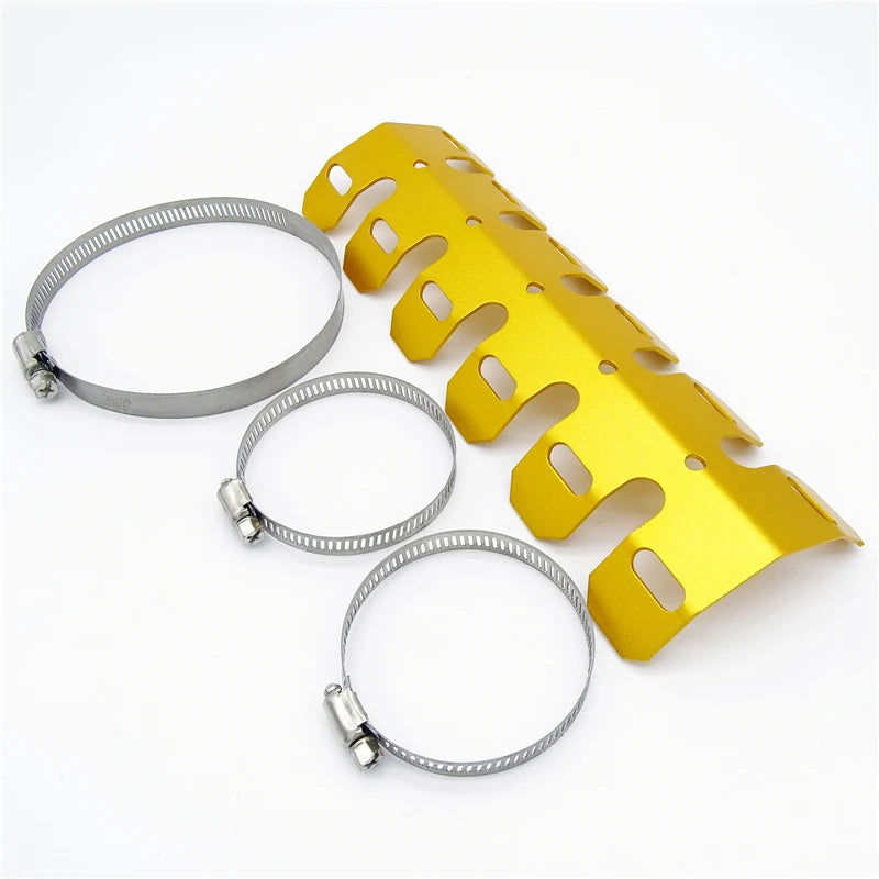 Motorcycle Exhaust Muffler Pipe Protector Heat Shield Cover Guard Black Red Silver Gold Green Blue