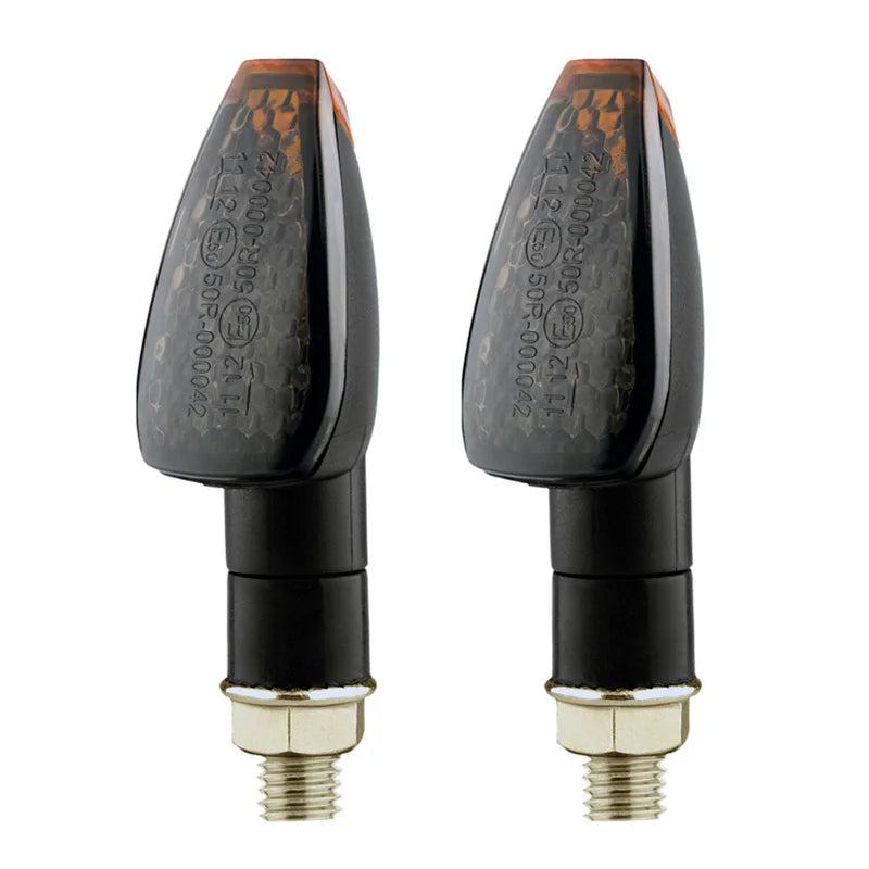 Smoked LED Motorcycle Turn Signal Side Repeaters Indicators 10mm