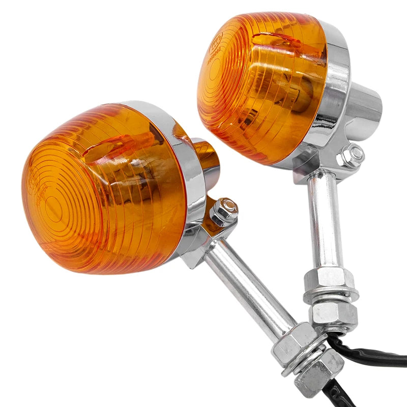 Motorcycle Amber Turn Signal Light Side Repeaters Front/Rear Indicators 10mm