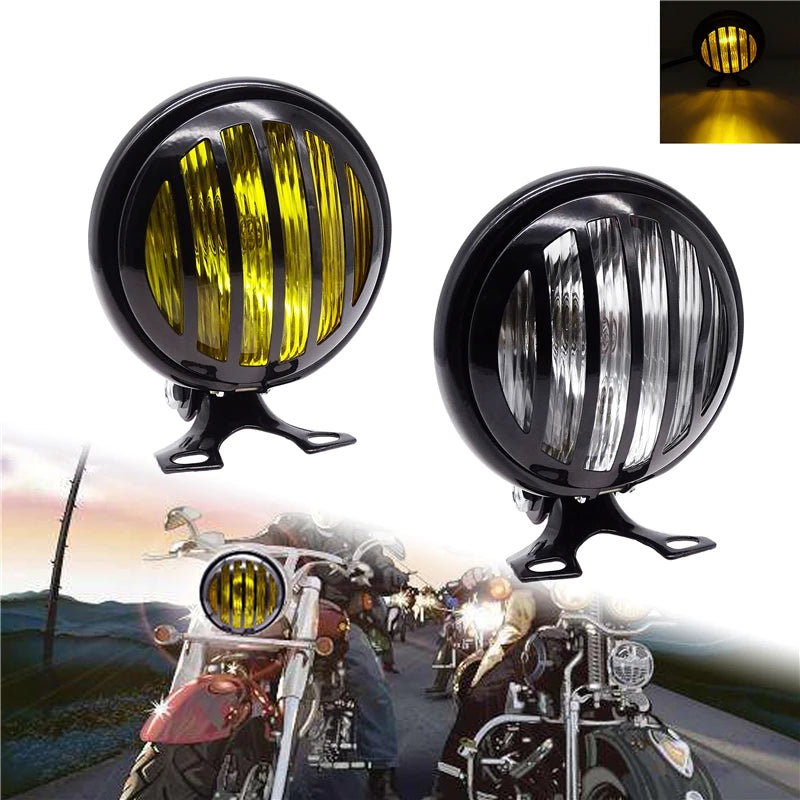 Round Motorcycle Front Fog Headlight Lamp Light 12V