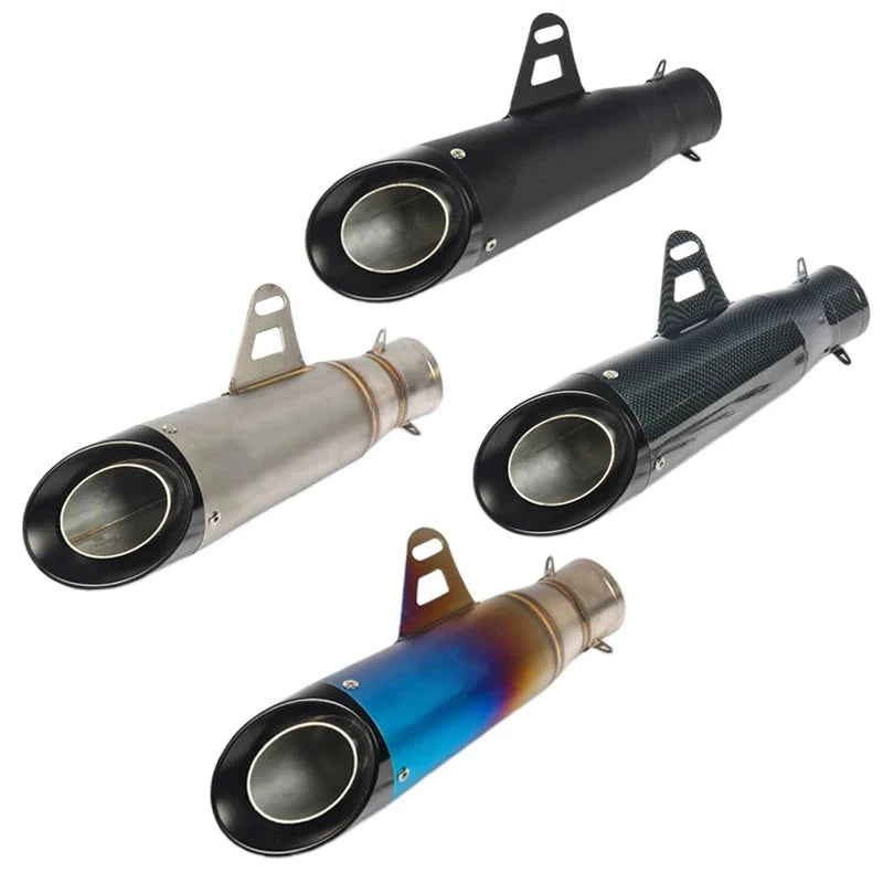 Motorcycle Exhaust Muffler Pipe Can 51mm Steel Exhaust