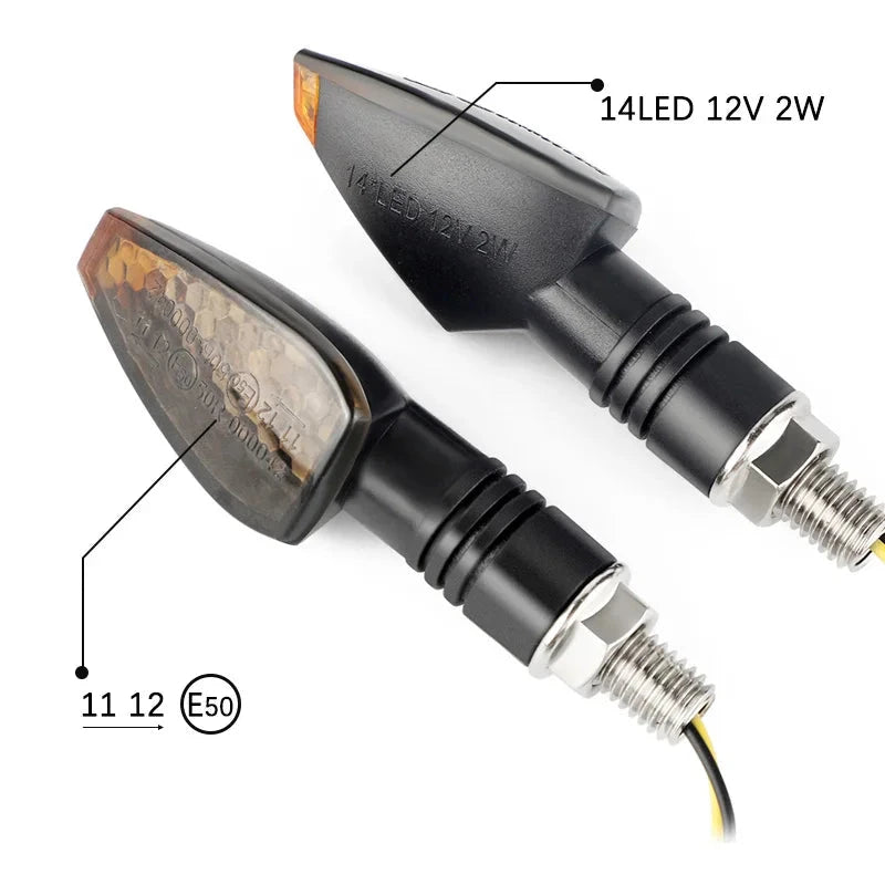 Smoked LED Motorcycle Turn Signal Side Repeaters Indicators 10mm