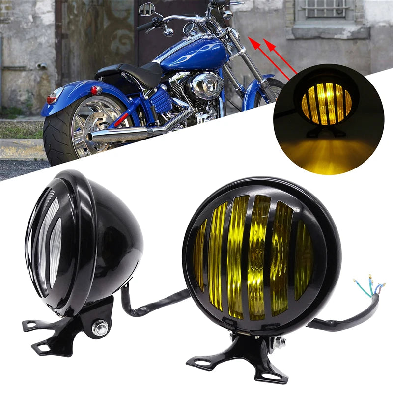 Round Motorcycle Front Fog Headlight Lamp Light 12V