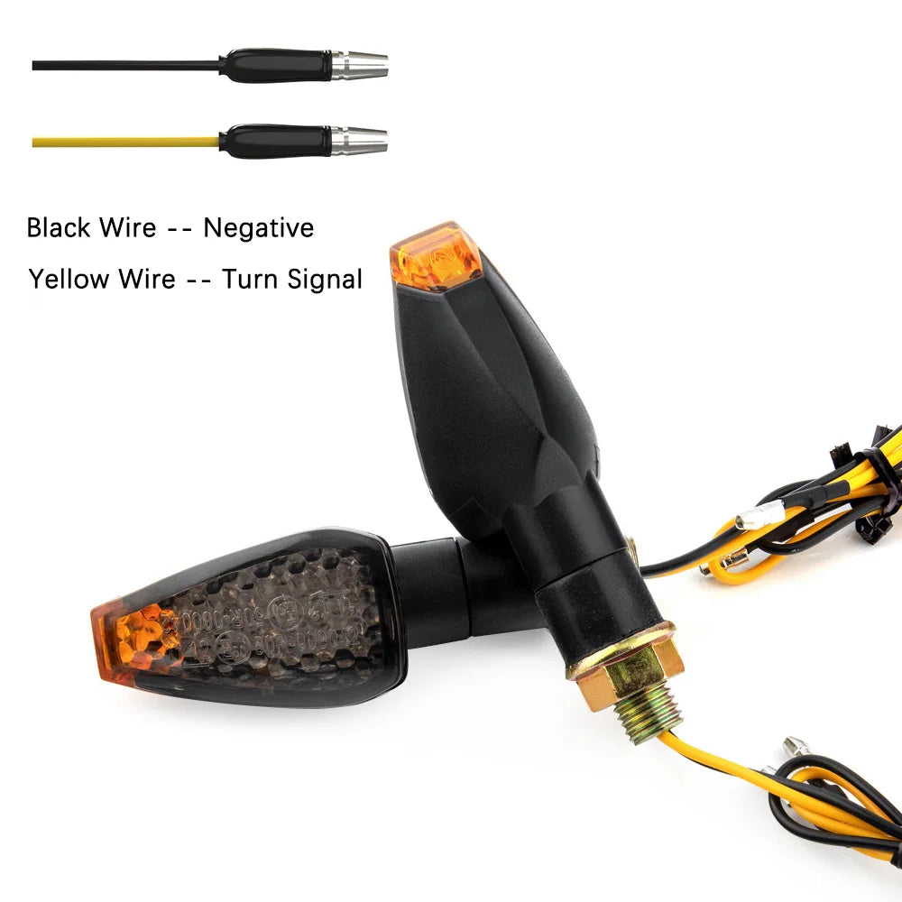 Smoked LED Motorcycle Turn Signal Side Repeaters Indicators 10mm