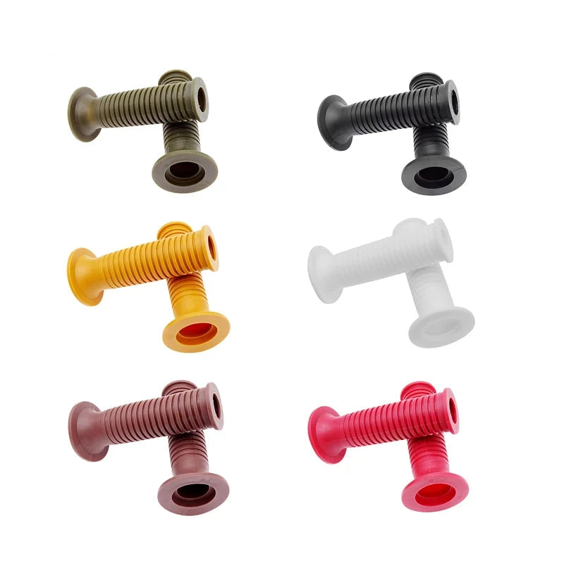 Coloured Motorcycle Ribbed Rubber Handlebar Hand Grips 22mm/24mm