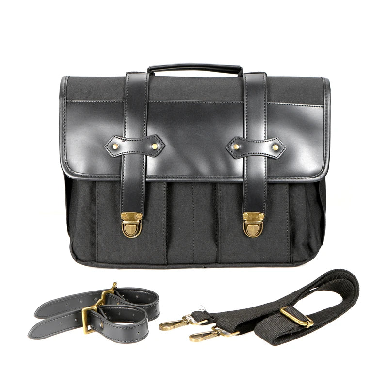 Motorcycle Wax Canvas Satchel Crossbody Side Saddle Bag