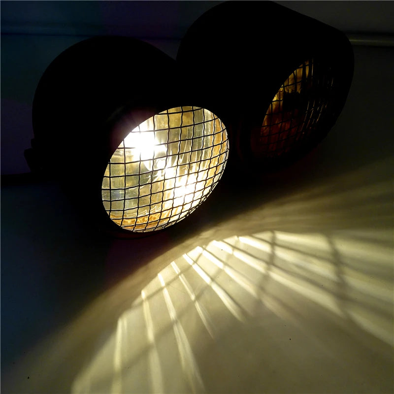 LED Grille Motorcycle Twin Front Double Headlight 8.5"