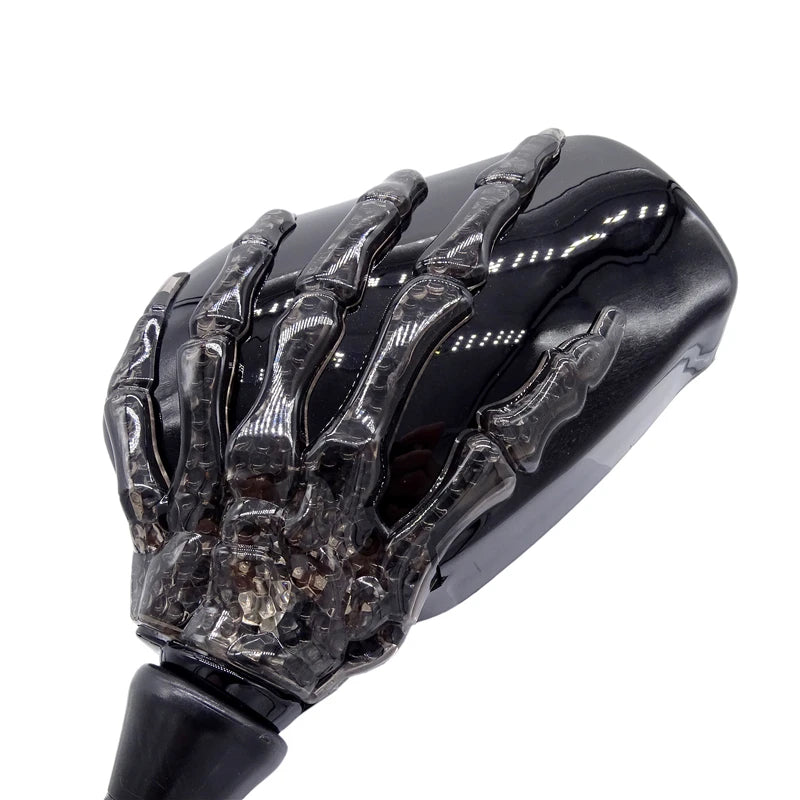 Skull Ghost Claw Hand Custom Motorcycle LED Light Handlebar Mirrors 10W