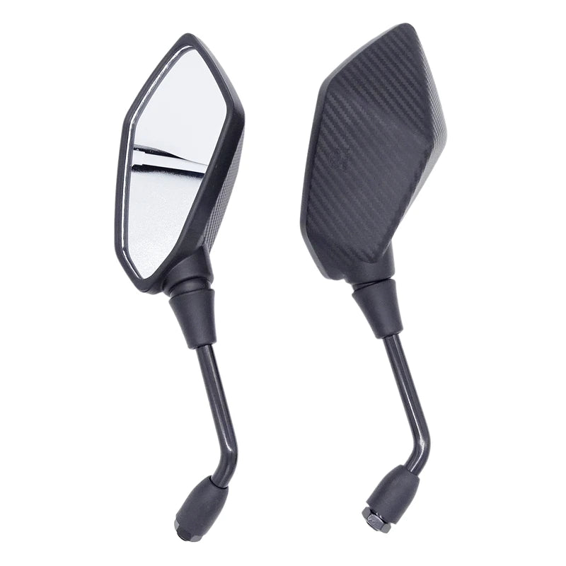 Motorcycle Carbon Fibre Pattern Mirrors 10mm