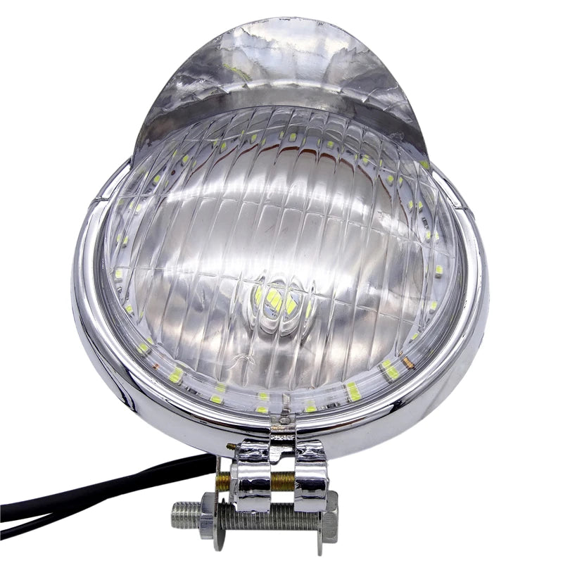 LED Angel Eye Motorcycle Headlight Lamp Fog Spot Light
