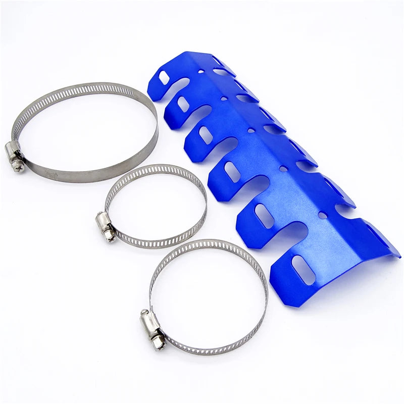 Motorcycle Exhaust Muffler Pipe Protector Heat Shield Cover Guard Black Red Silver Gold Green Blue