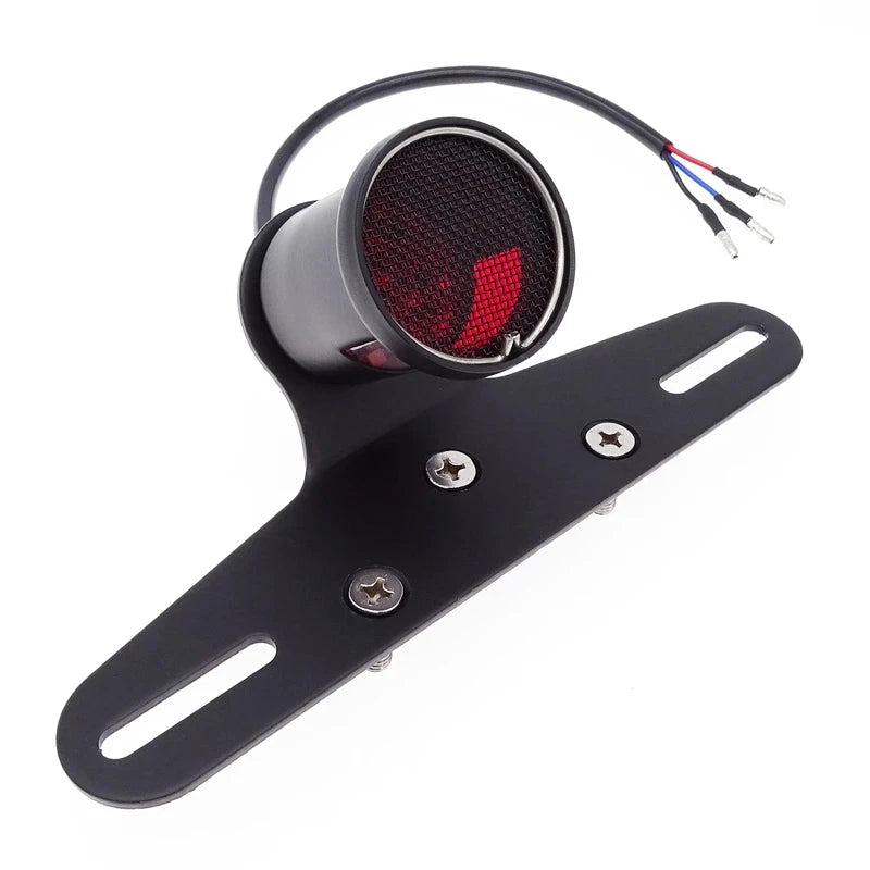 LED Motorcycle Rear Tail Red Stop Brake Light License Plate Lamp With Bracket