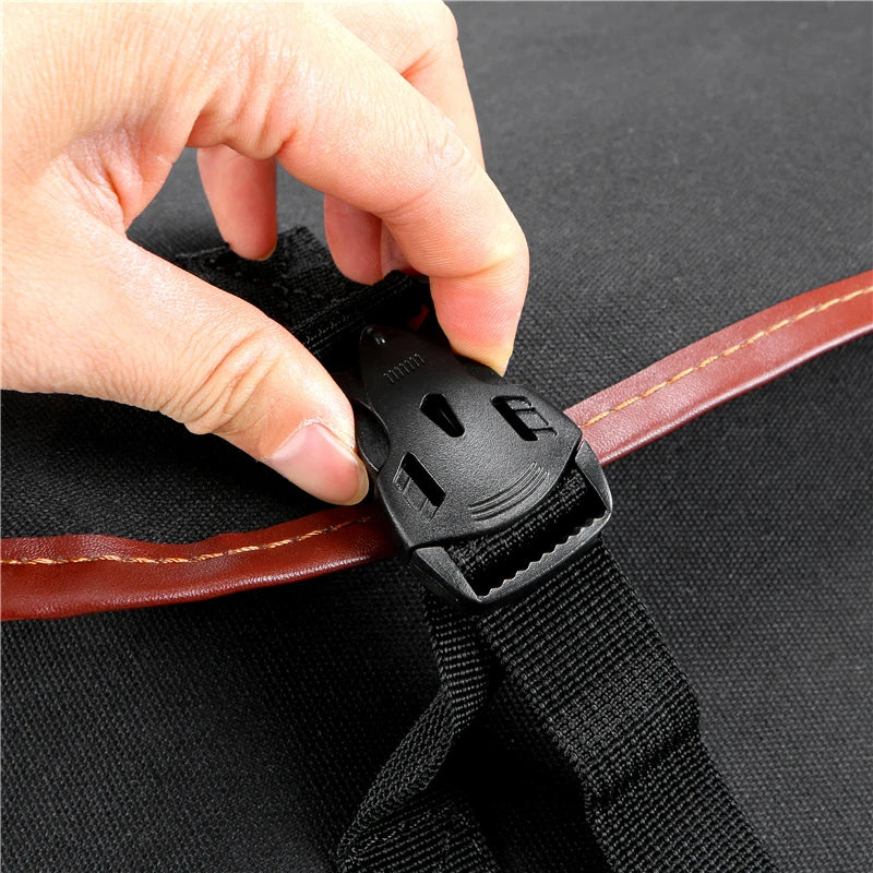 Motorcycle Canvas Pair of Side Saddle Pannier Bags Black / Sand