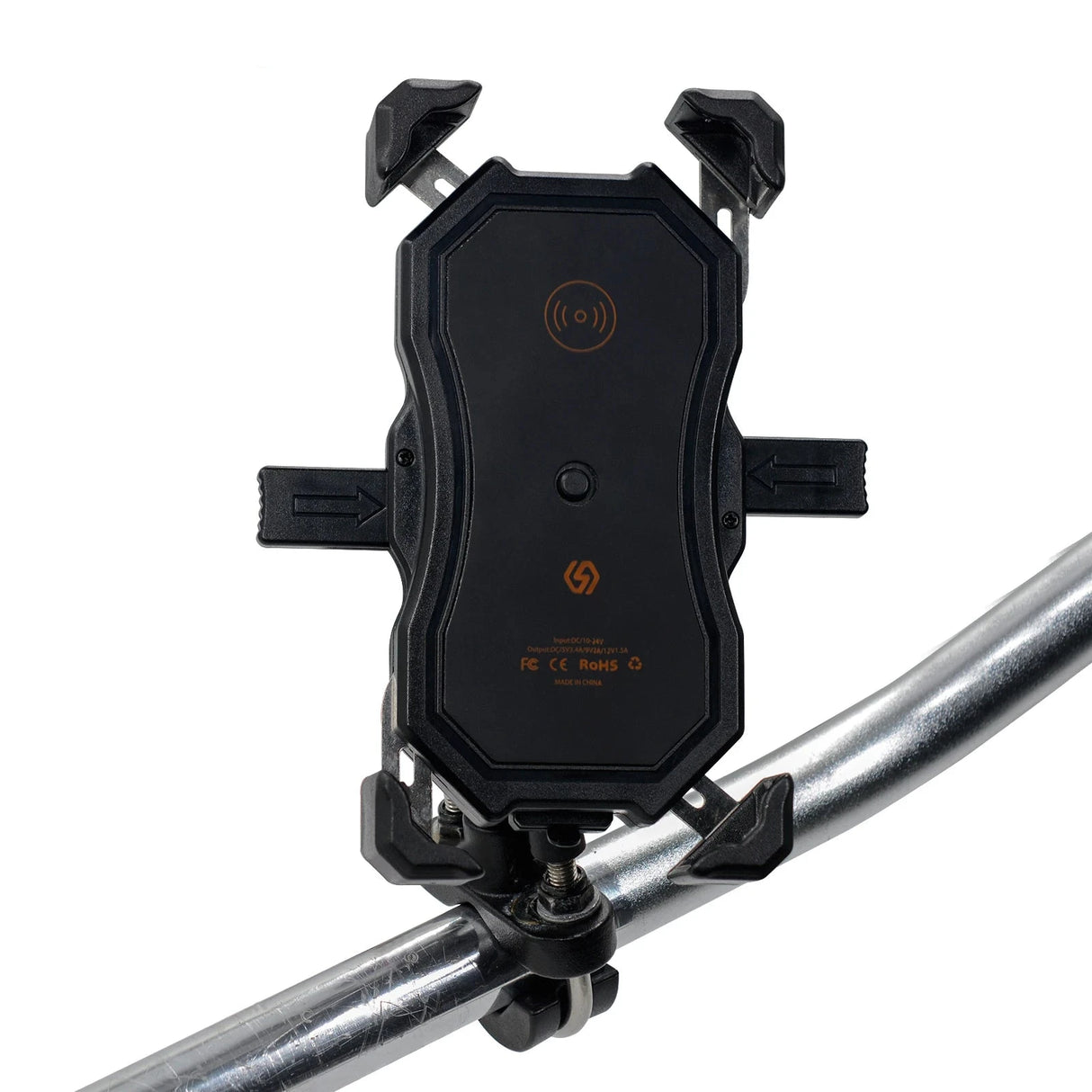 Motorcycle Mobile Phone Mount Holder Charger Clamp With Self Locking