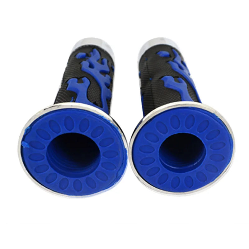 Coloured Flame Motorcycle Handlebar Rubber Handle Bar Grips 22/24mm