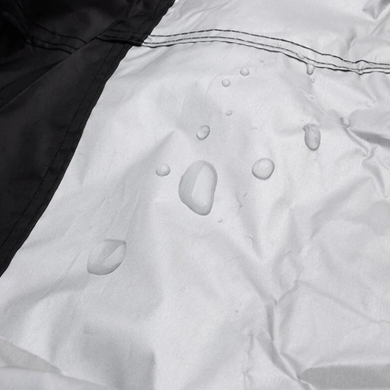 Waterproof Outdoor Motorcycle Rain Cover Universal Fit Black/Silver
