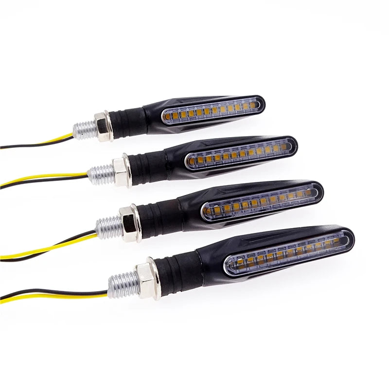 4 x Sequential Motorcycle Turn Signal Front Rear Side Repeaters Indicators