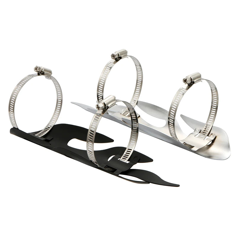 Flame Style Motorcycle Exhaust Pipe Heat Shield Guard Black Silver Chrome