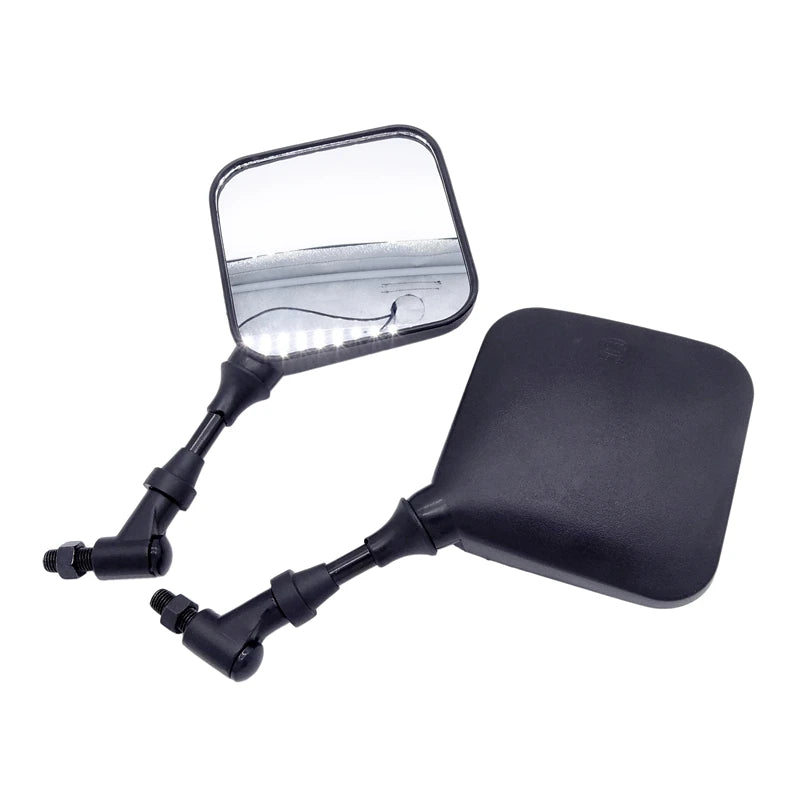 Motorcycle Black Square Dual Sport Mirrors 10mm Fits Suzuki DR200 DR250 DR350 DRZ400 DR650