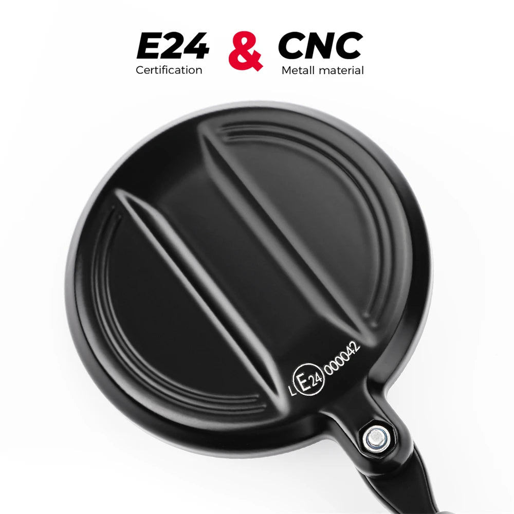 Round Motorcycle 360° Adjustable Handlebar Bar End Rear View Side Mirrors