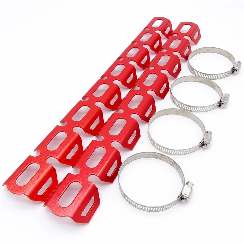 2 Pcs Motorcycle Exhaust Muffler Pipe Protector Heat Shield Cover Guard