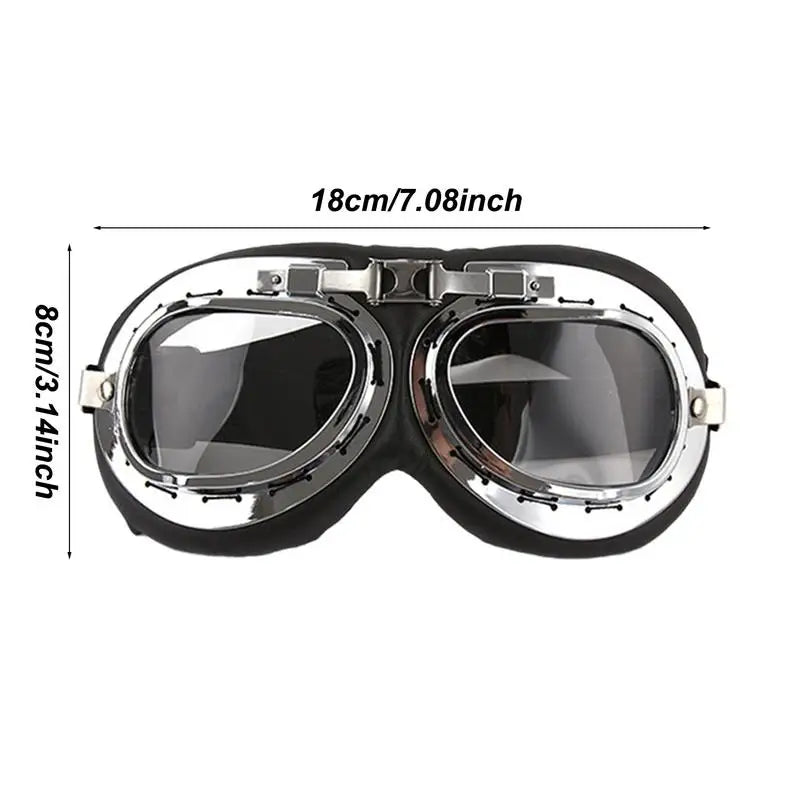 Motorcycle Helmet Goggles Riding Glasses Pilot With Adjustable Straps
