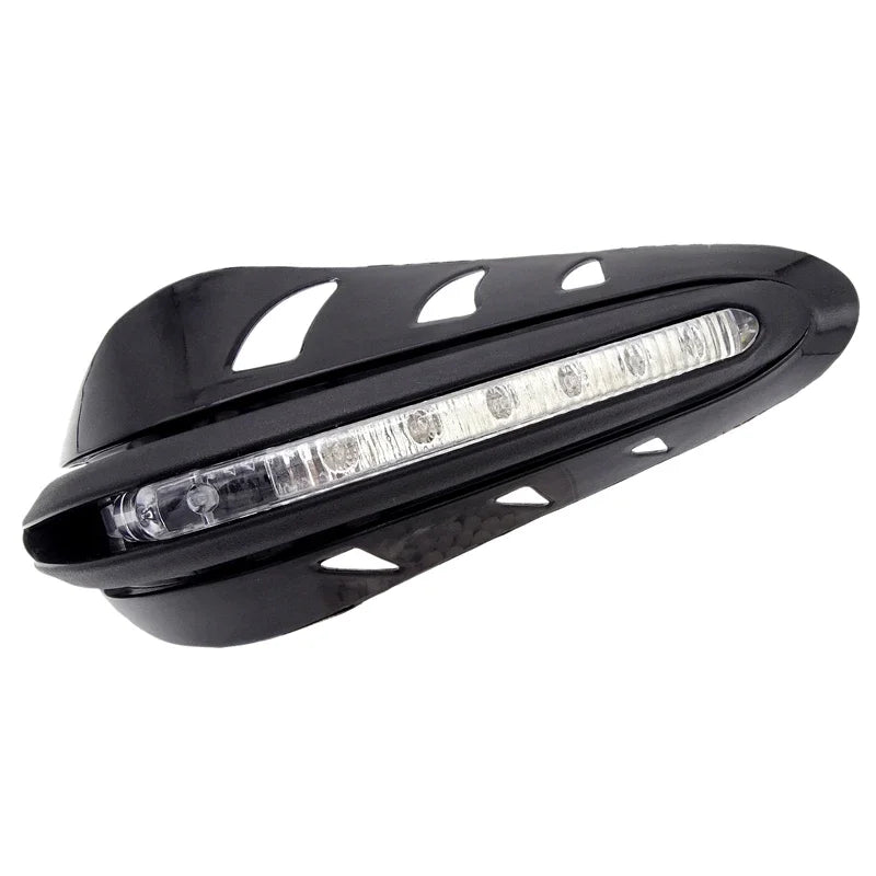 Motorcycle Handlebar Handguards 12V Yellow LED Lights 22mm
