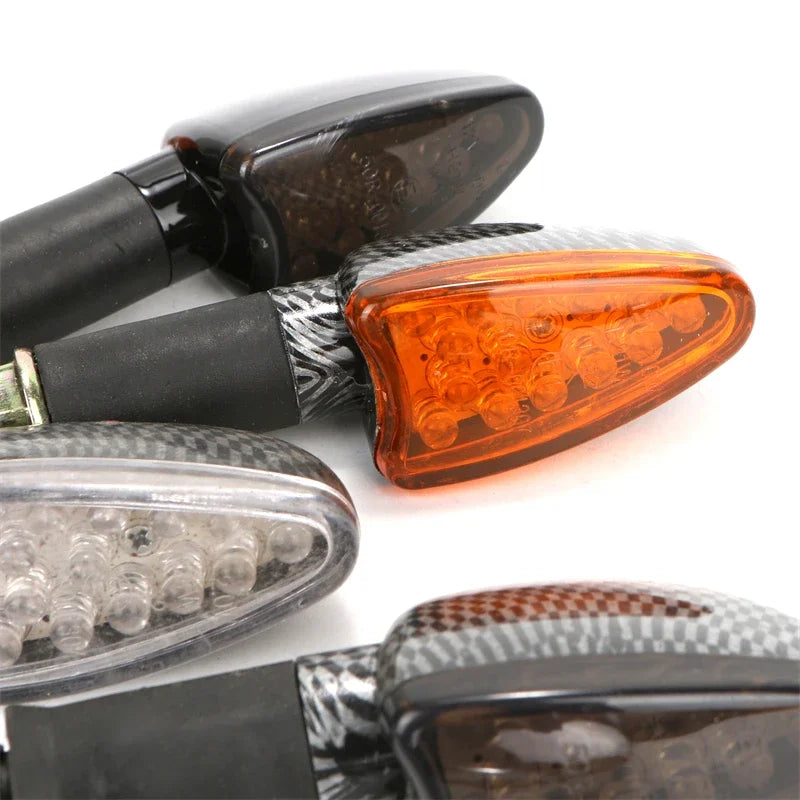 4 x Motorcycle Amber Turn Signals Front Tail Light Side Repeaters Indicators