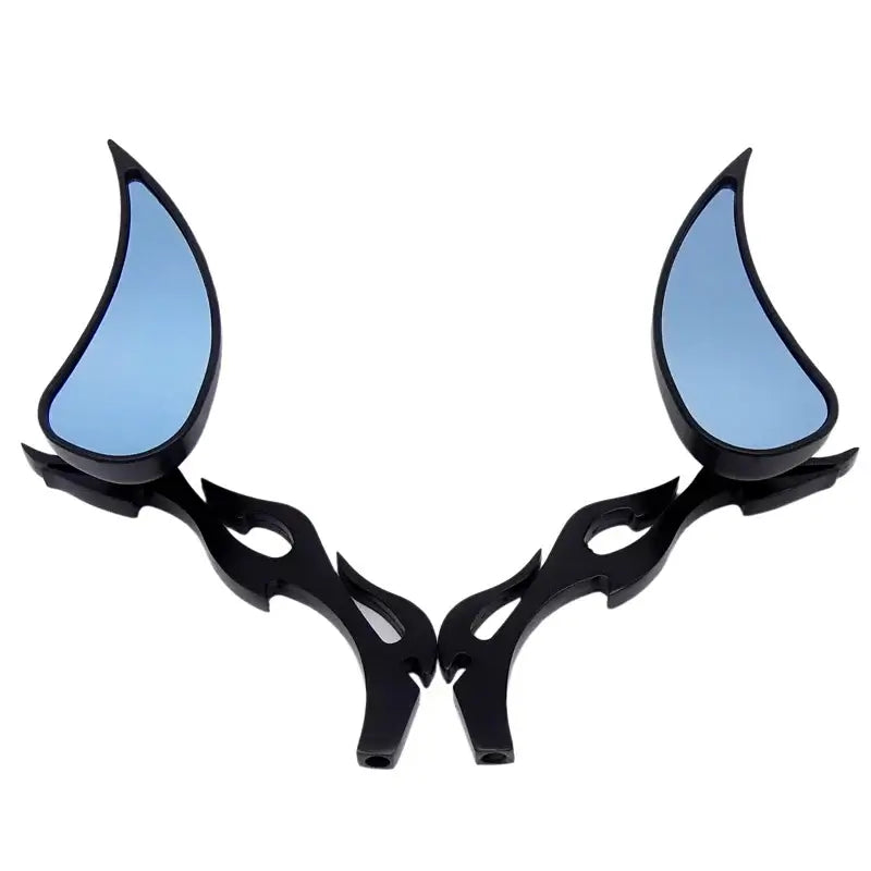 Harley-Davidson Dyna Motorcycle Flame Shape Handlebar Mirror 8mm 10mm