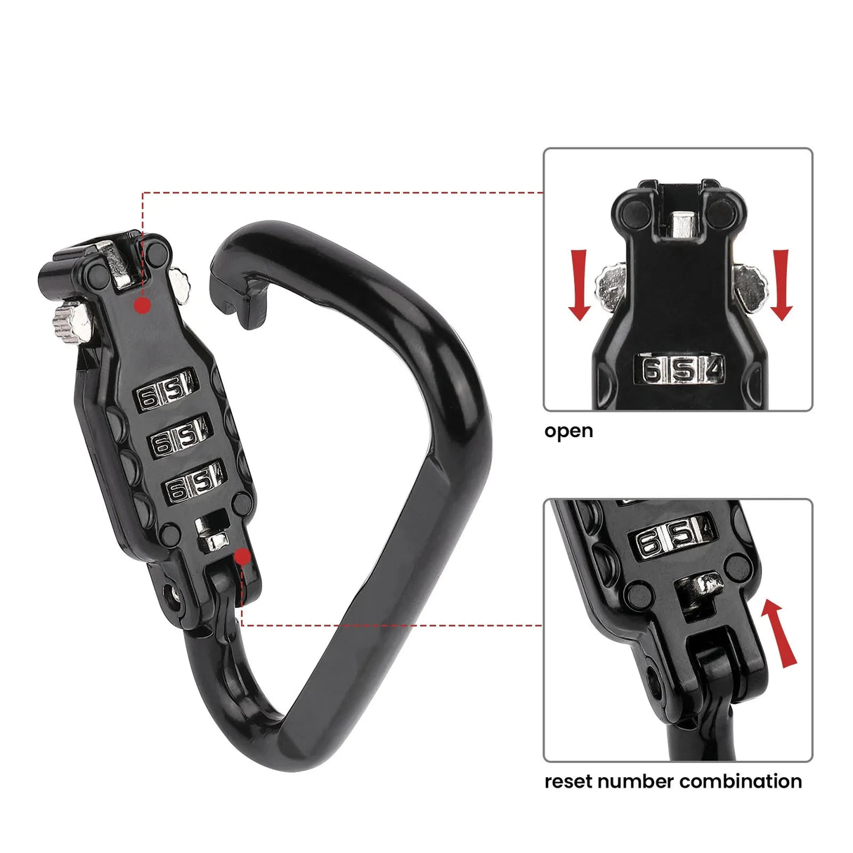 Motorcycle Helmet Combination Lock with Security Cable