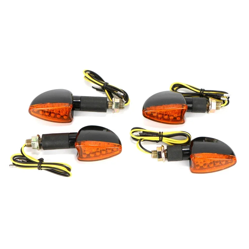 4 x Motorcycle Amber Turn Signals Front Tail Light Side Repeaters Indicators