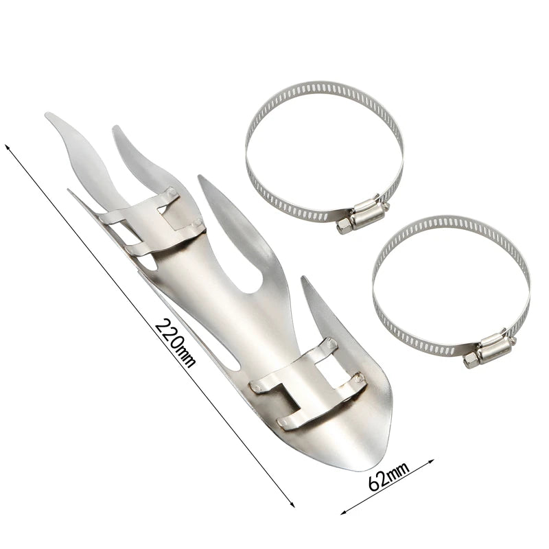 Flame Style Motorcycle Exhaust Pipe Heat Shield Guard Black Silver Chrome