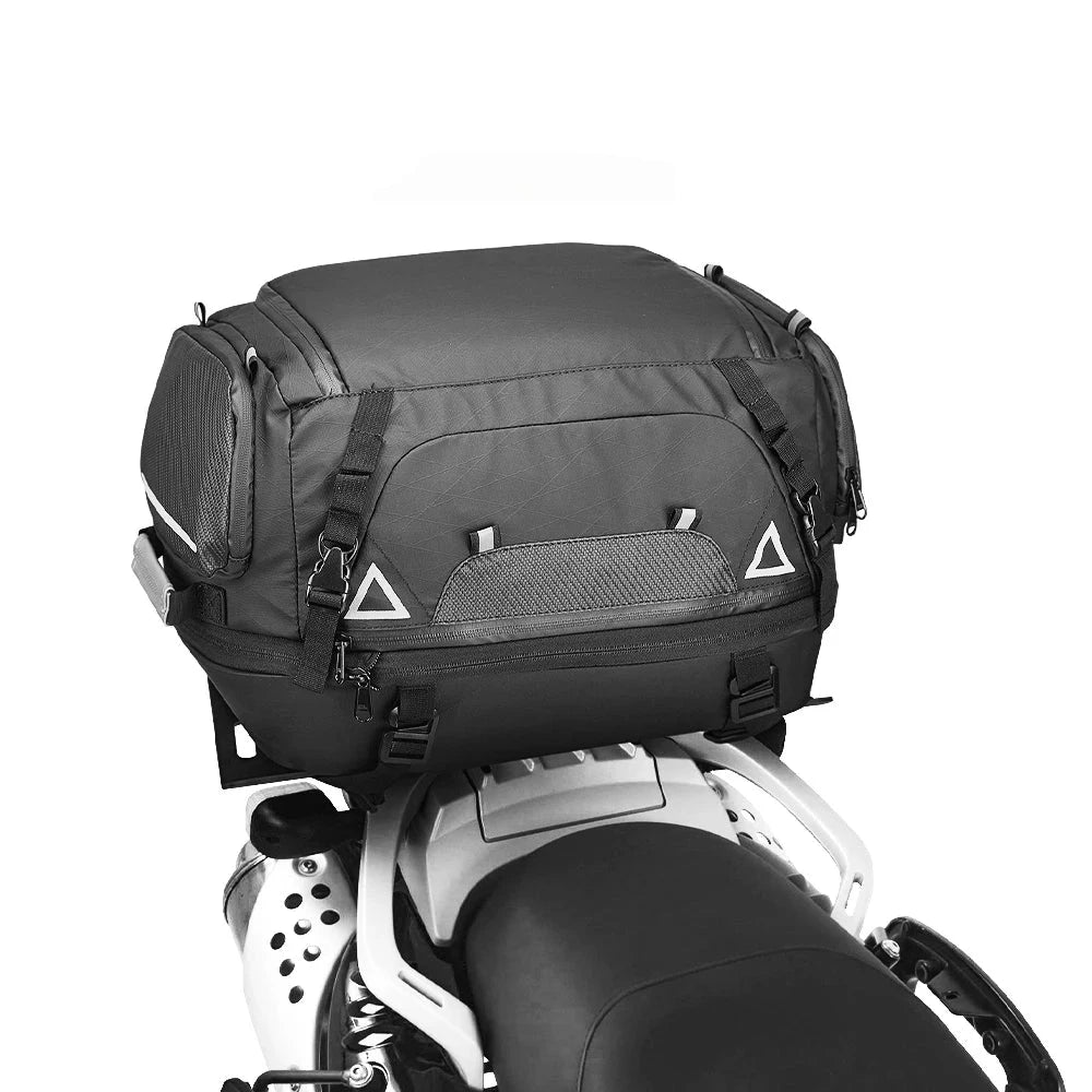 Motorcycle 42L Waterproof Rear Tail Pack Sissy Bar Luggage Travel Bag
