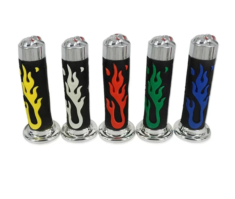 Coloured Flame Motorcycle Handlebar Rubber Handle Bar Grips 22/24mm