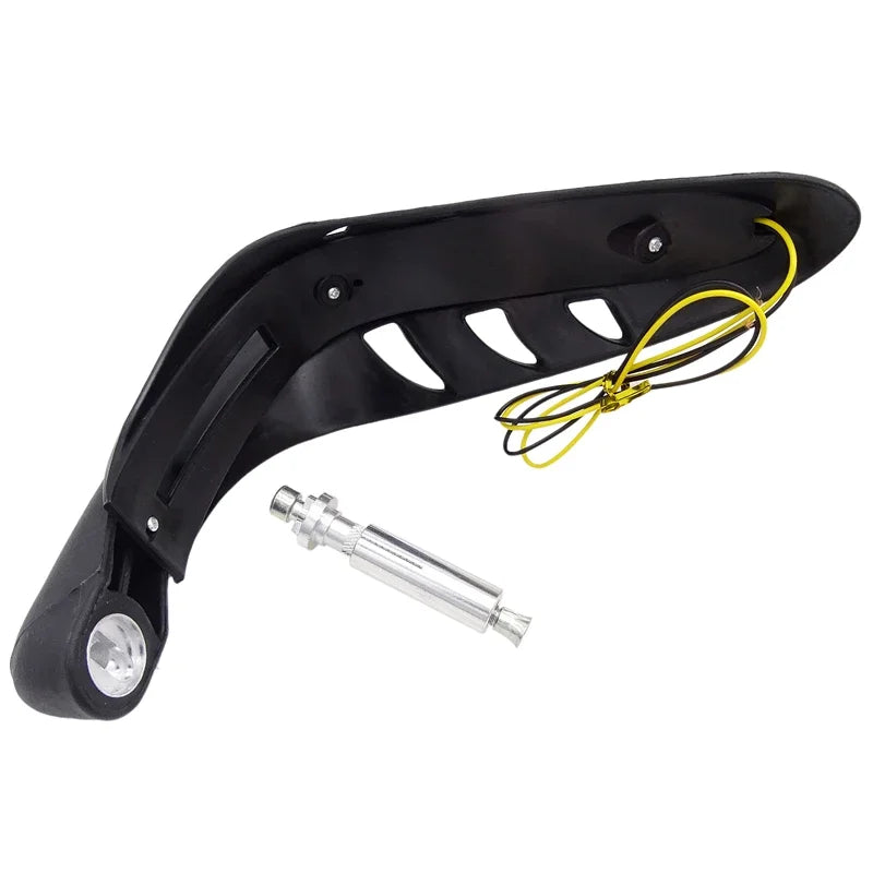 Motorcycle Handlebar Handguards 12V Yellow LED Lights 22mm